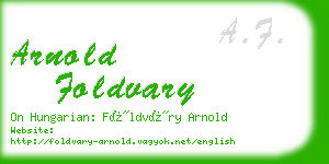 arnold foldvary business card